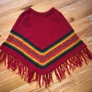 Rainbow Knit 100% Alpaca Poncho | Alpacalinda